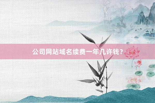 公司网站域名续费一年几许钱？